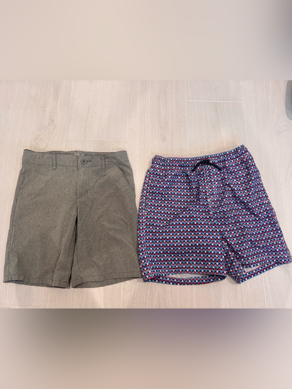 Cat & Jack Blue and Red Patterned Men's Swim Shorts